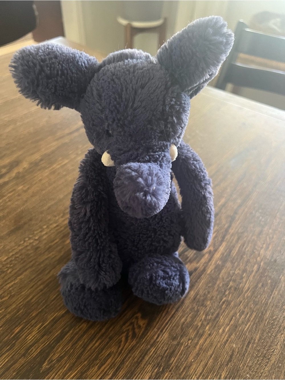 Jellycat Plush Bunny in Deep Purple with Cream Tag Detail